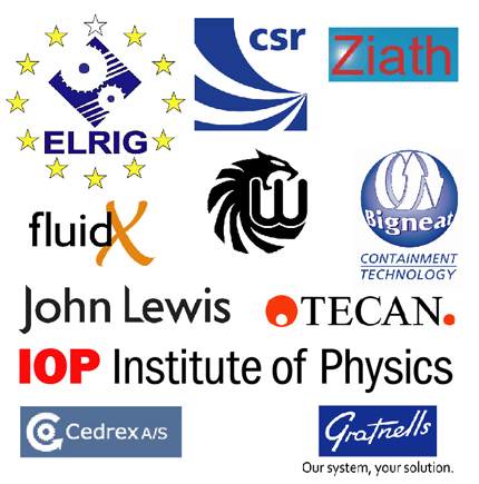 ELRIG, CSR, Ziath, fluidX, Wildcat, Bigneat, John Lewis, TECAN, IOP, Cedrex A/S, and Gratnells